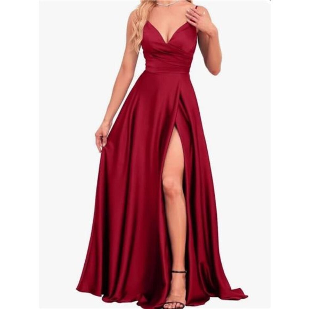 Ruched Slit Maxi Cami Dress